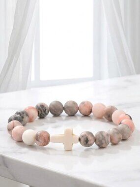 Pink Faith Beaded Bracelet - Religious Bracelet